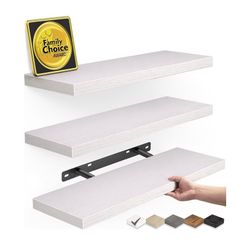 NEW!!  (3) Pc White Floating Shelves $15