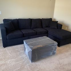 Black Sectional With Ottoman ‼️new In Stock ‼️