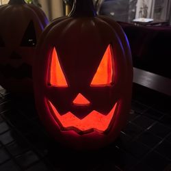 (2) Large Pumpkins Both Like New
