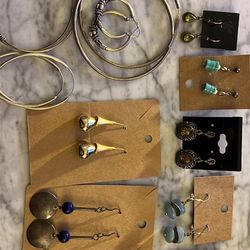 Sterling Silver Hoops And Dangle 