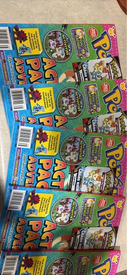 Pokémon magazine with chaos rising packs on the front of each one
