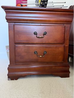 Solid Wood King Sleigh Bed with matching side tables