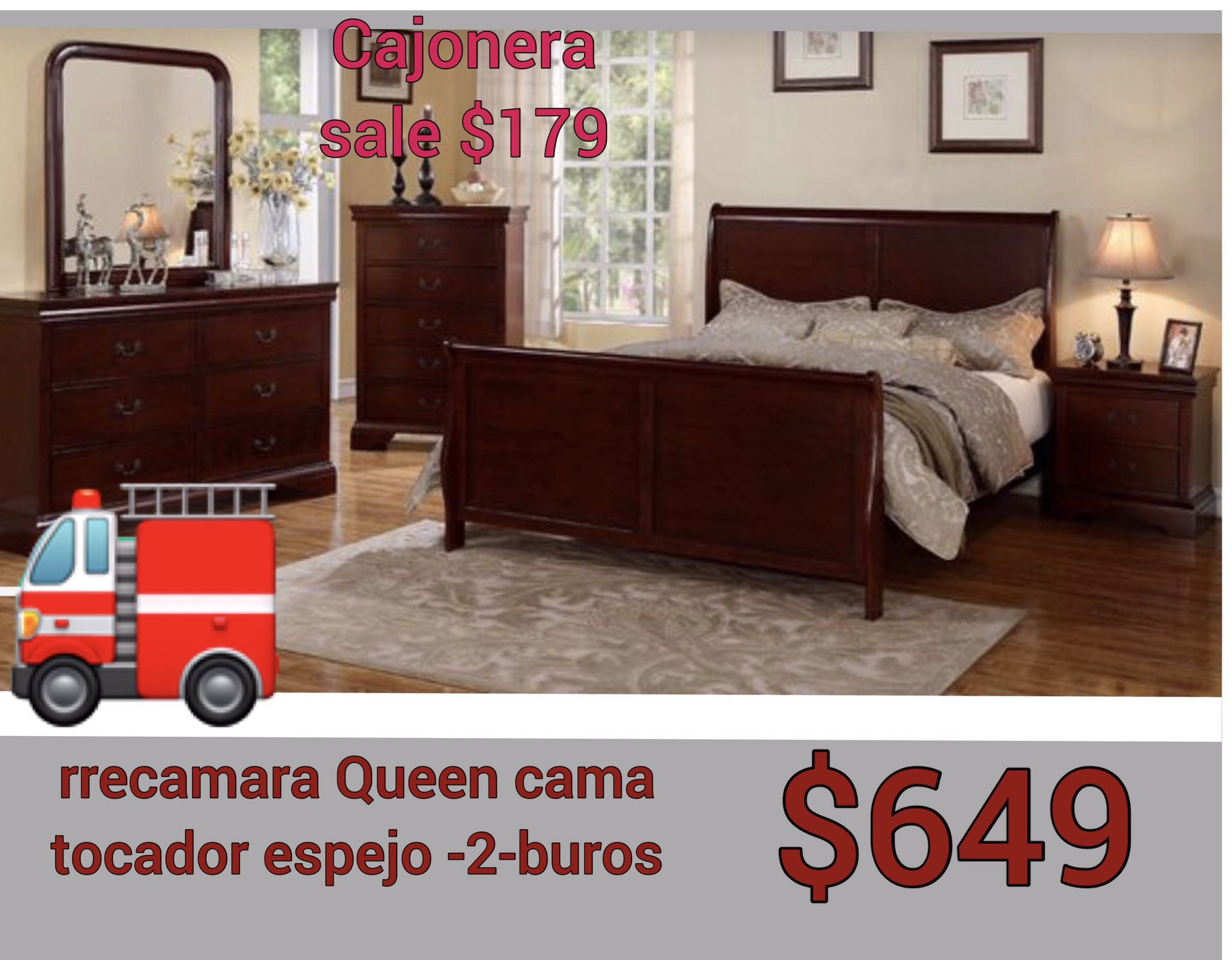 7pc new queen Bedroom set 😌