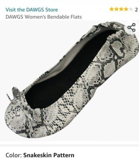DAWGS Women's Bendable Flats (White Also Avaliable)