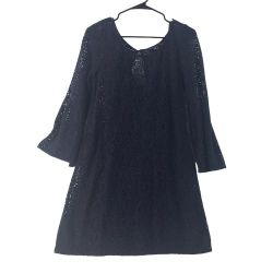 AMERICAN EAGLE Womens Navy Lace Sheath Cami Short Dress Size Medium Bell Sleeves