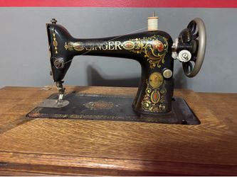 Vintage Antique Wooden Desk Singer Sewing Machine & Cabinet