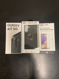 Samsung Galaxy A17 with case and protective glass