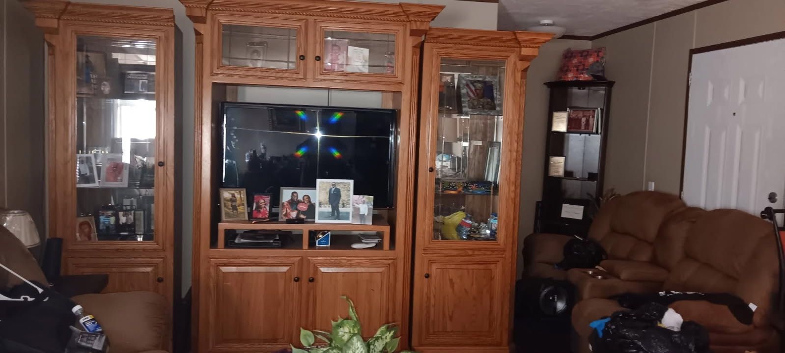 3-pc Curio Wall Unit Entertainment Center
