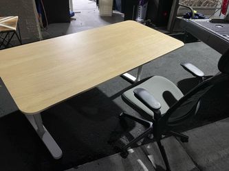 Desk with Light Wood Top