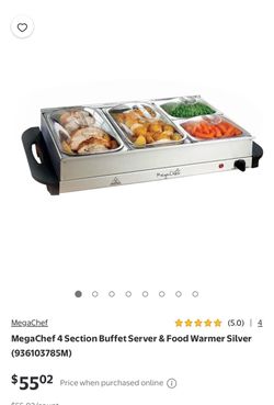 MegaChef 4-Section Buffet Server & Food Warmer