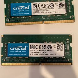 Crucial RAM 8GB DDR4 3200 MHz SODIMM (16gb Kit)