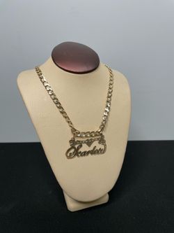 10K 12.6 L TWO-TONE CHAIN W/ "SCARLETT" PENDANT