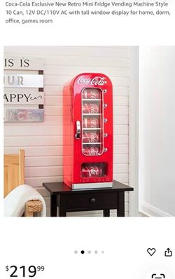 Coke dispensing mini fridge