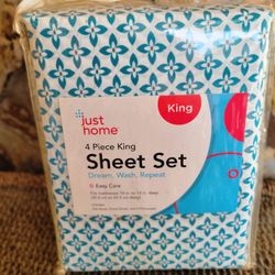 Just Home 4 Piece King Sheet Sheet