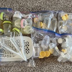 Medela Breast Milk Bottles, Drying Rack, Etc