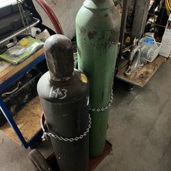 Cutting Torch Cart Oxygen And Acetylene Tanks
