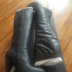 Black Genuine Leather Boots 7.5
