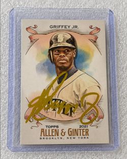Ken Griffey Jr. Signed 2021 Topps Allen & Ginter Card — Gold Autograph w/ Signing Photo Proof