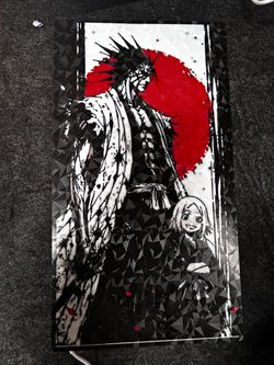 Anime Kenpachi Zaraki and Yachiru Kusajishi Lighted Sign Black White Red