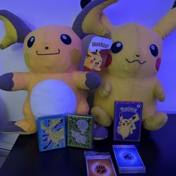 Pikachu & Raichu Plushies 