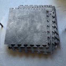 American Floor Mats Fit-Lock 3/8 Inch Heavy Duty Rubber Flooring - Interlocking Rubber Tiles (24" x 24" tile) 10% Grey 6' x 8' Set (12 Tiles Total) - 