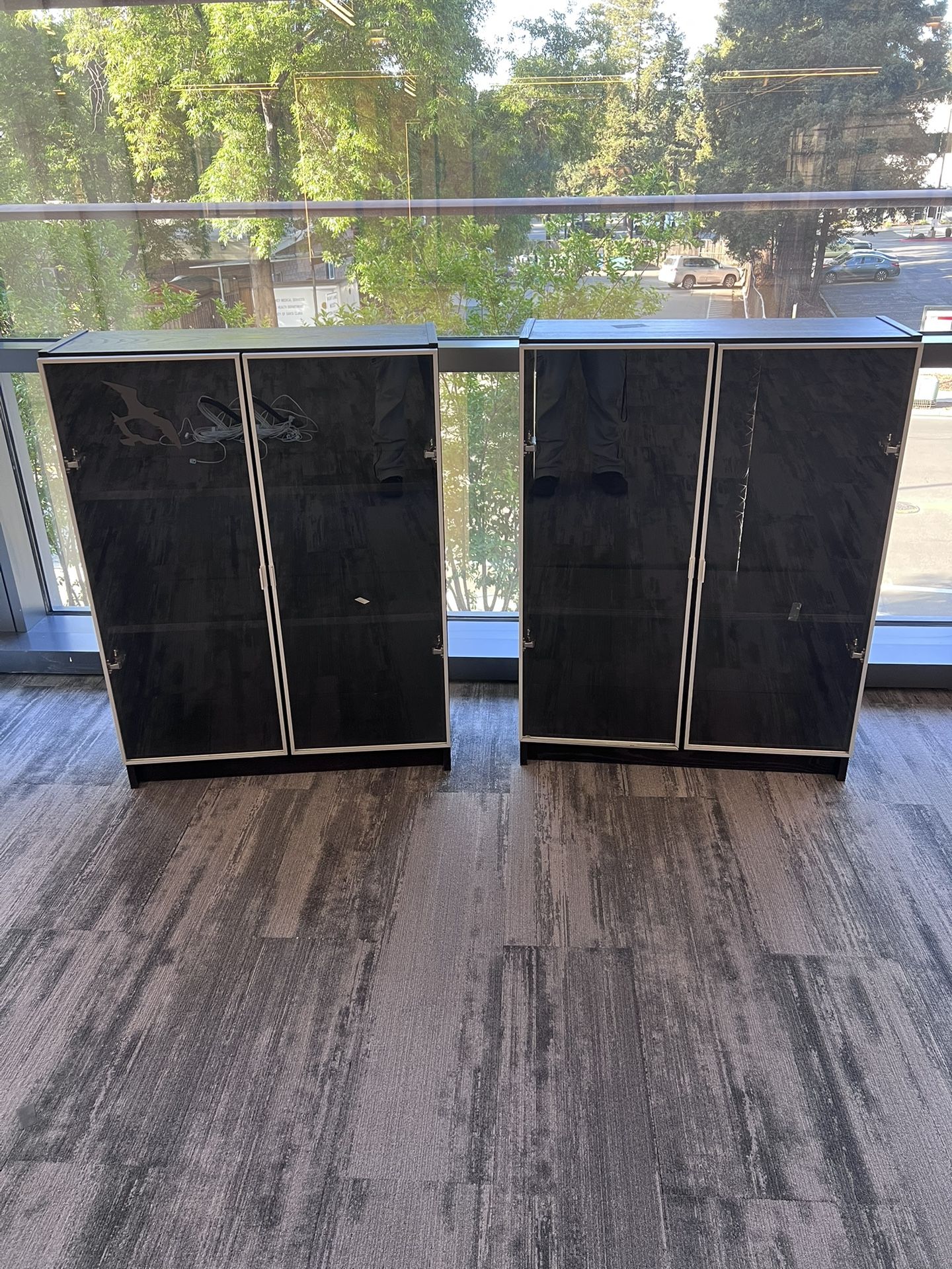 IKEA glass door bookshelf