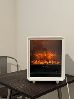 PuraFlame Electric Fireplace Heater – White – Works Great