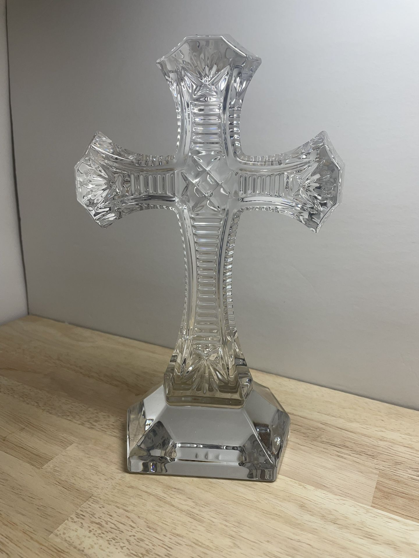 Waterford Crystal Clear Standing Cross 9.5 Inches High 6 Inches Wide