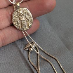 GREEK MYTHOLOGY GODDESS PENDANT WITH 22" SNAKE LINK NECKLACE