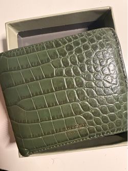 Tom Ford Men's Exotic Line Green Croc-Effect Bifold Wallet