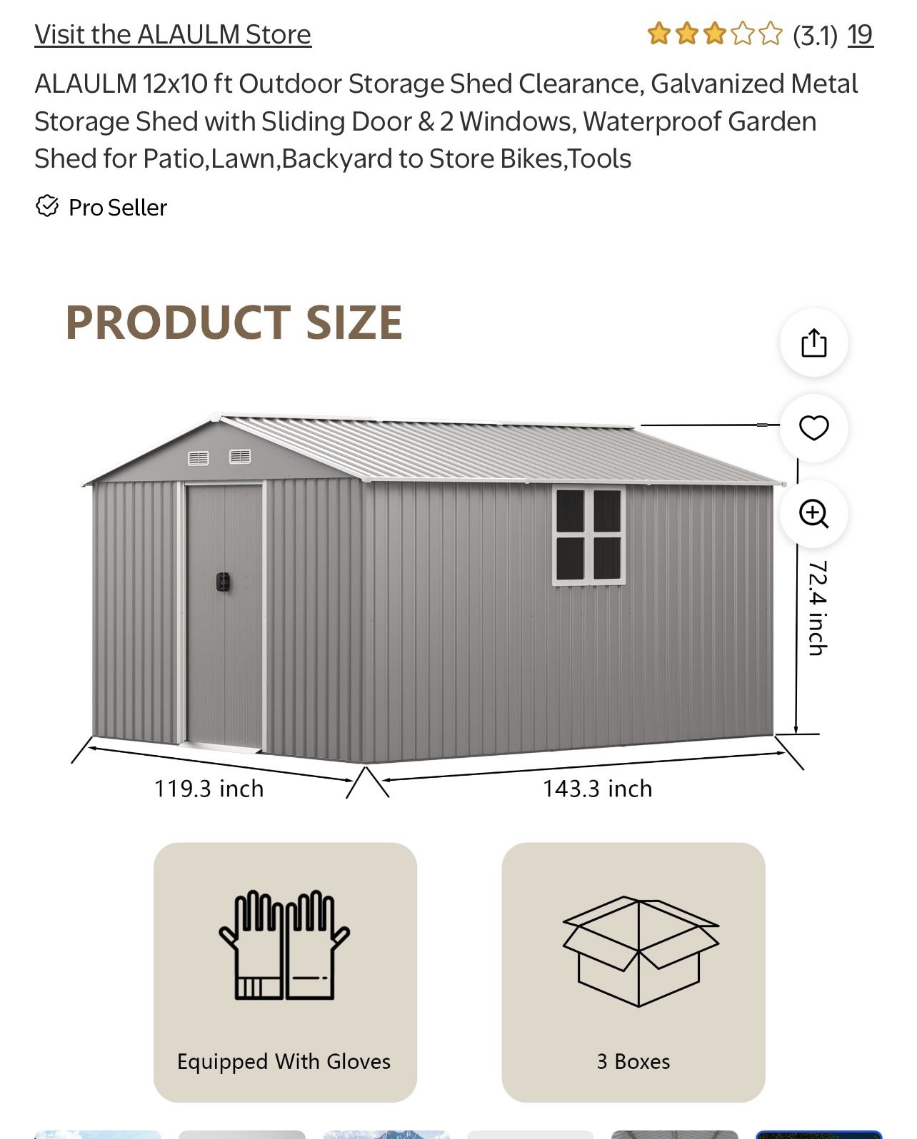 12x10 Metal Shed 