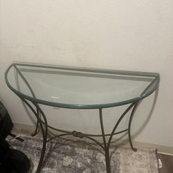 Half Moon Glass Console Table