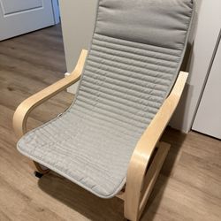 POÄNG Kid's armchair, birch veneer/Knisa light beige