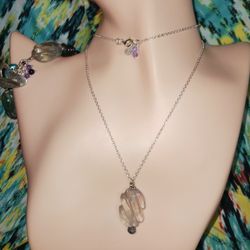Beautiful Spiral Cut Fluorite 925ss Vintage Bracelet And Necklace Handmade Set