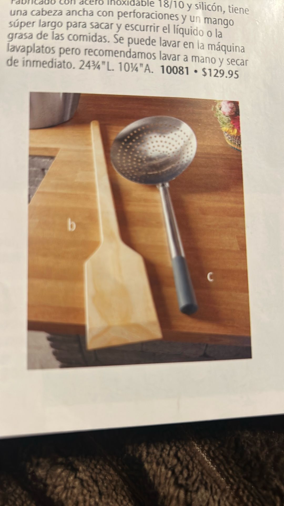 Set De Pala Y Colador Grandes Para Cazo  Las Dos Por 75