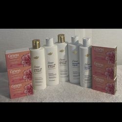 Dove Shampoo, Conditioner, & Caress Bar Soap 