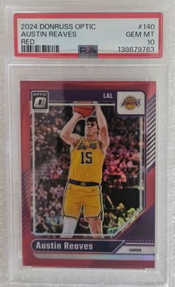 2024-25 Donruss Optic Austin Reaves Red /99 PSA 10 GEM MINT – Lakers #140