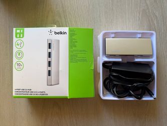 Belkin Powered 4-Port USB 3.0 Hub – New Open Box, with Adapter