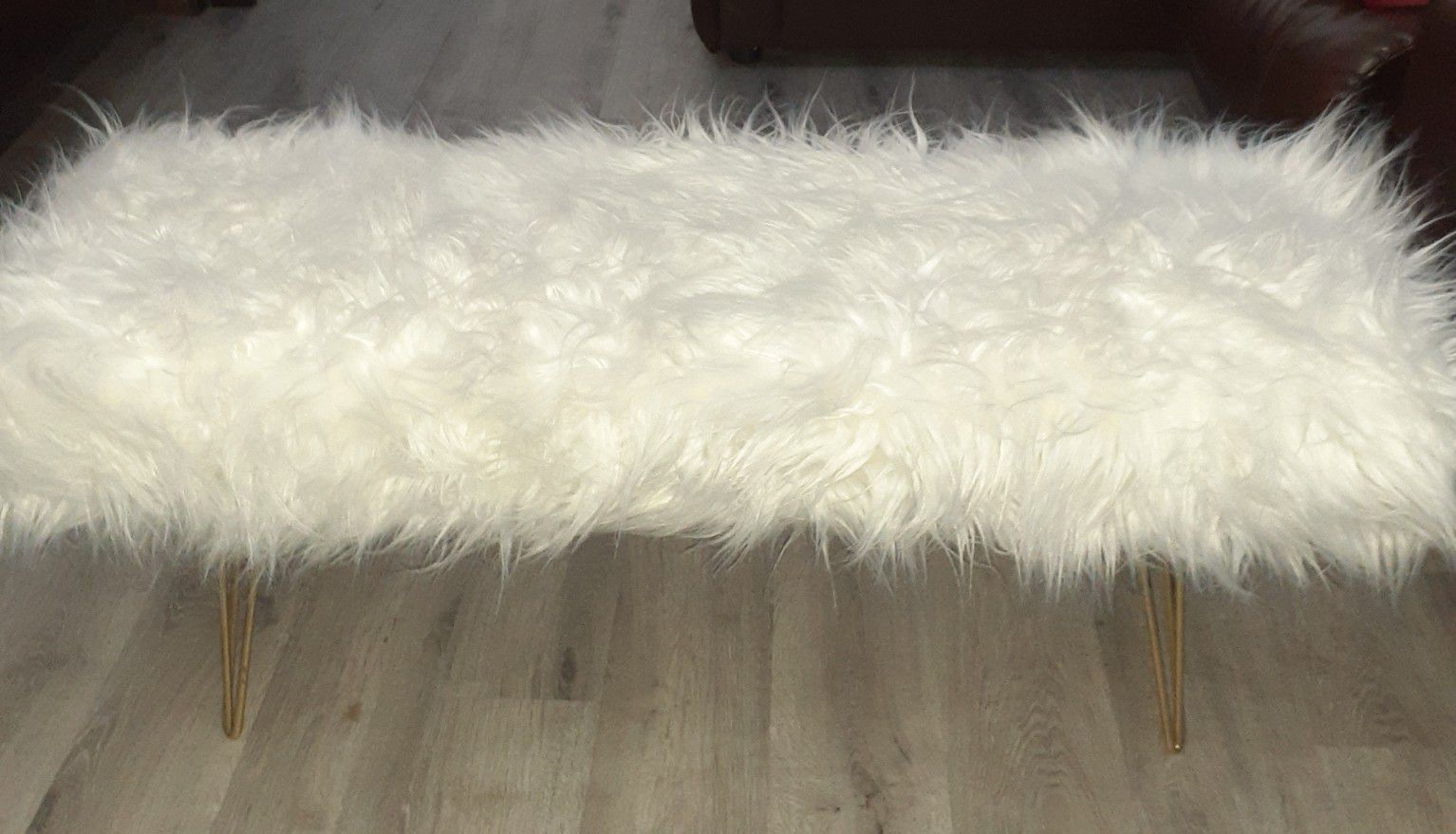 White Fur Bench New $100