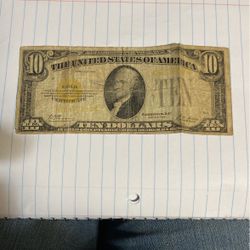 1928 Gold Certificate $10 Bill 