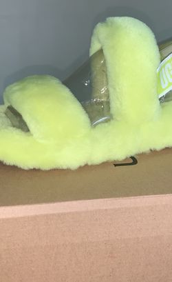 OH YEAH ! Ugg Fluff Slides (yellow neon)