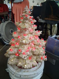 Vintage rare white ceramic Christmas tree