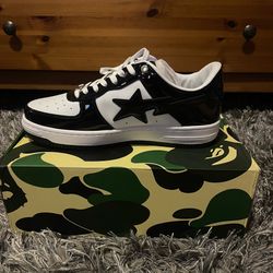 Bape Star Nike Dunks White & Black Size 10