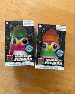 Nee Doh Polar Glow Penguin Squish Toys – Set of 2
