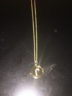 Gold filled J charm chain