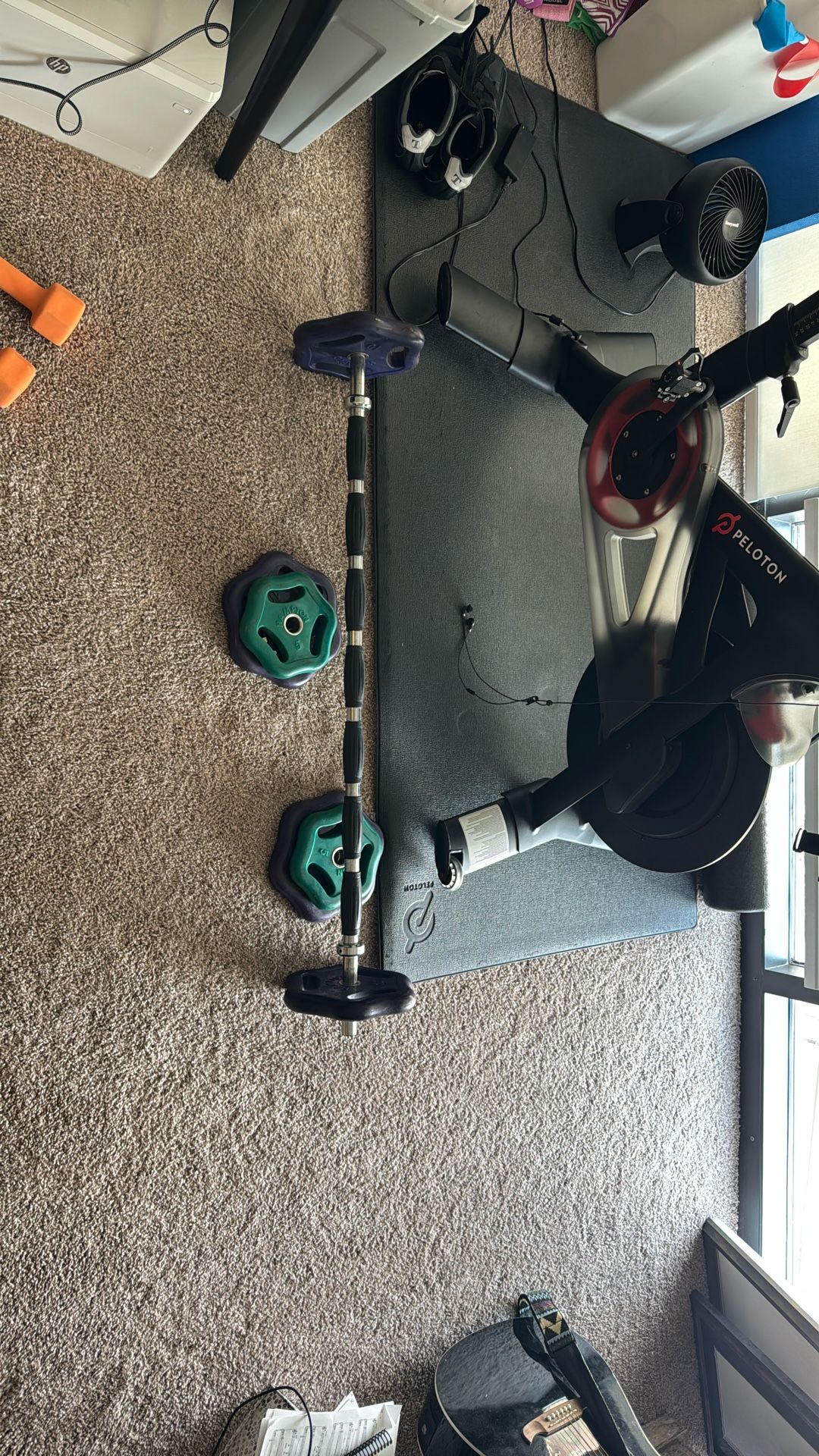 Barbell + 50lb Worth Of Plates 10s And5s