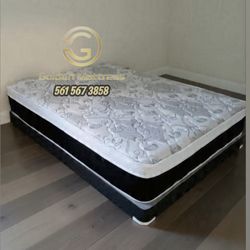 Queen Mattress Set Plush PillowTop – Brand New –  Same Day Delivery Available 🚚