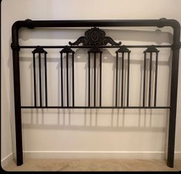 Beautiful Antique Wrought Iron Queen Headboard