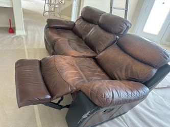 Recliner 3 seater leather couch