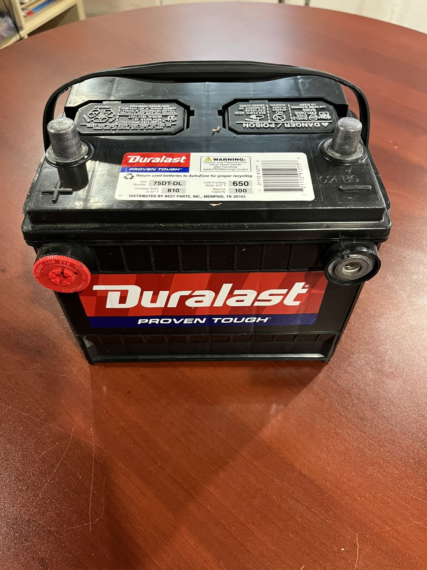 Duralast Battery BCI Group Size 75 650 CCA 75DT-DL
